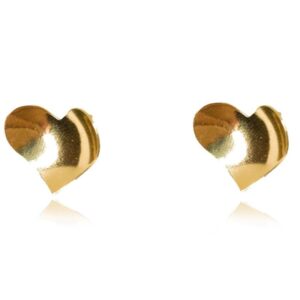 Brinco Coração Oval Folheado Em Ouro 18k