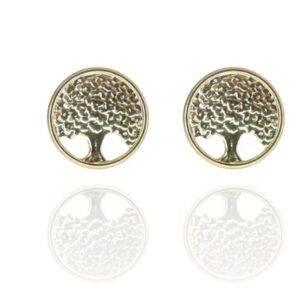 Brinco árvore Da Vida Em Chapa Folheado A Ouro 18k