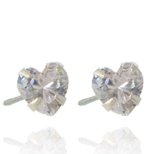 Brinco De Coração Grande Com Zircônia Em Prata 925