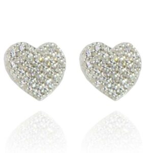 Brinco De Coração Com Micro Zircônias Em Prata 925