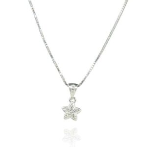 Colar Pingente Estrela Delicada Em Prata 925