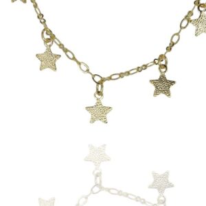 Pulseira Infantil De Estrelinhas Folheado A Ouro 18k