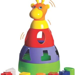 Brinquedo Educativo Girafa Didática com Blocos Merco Toys, cores sortidas, 1 unidade