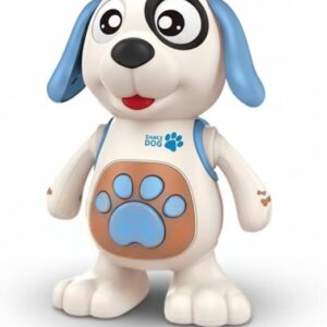 Cachorro Dançarino Interativo com Luzes LED e Sons, Robô Musical para Desenvolvimento Motor e Sensorial, 1 a 3 Anos (Azul)