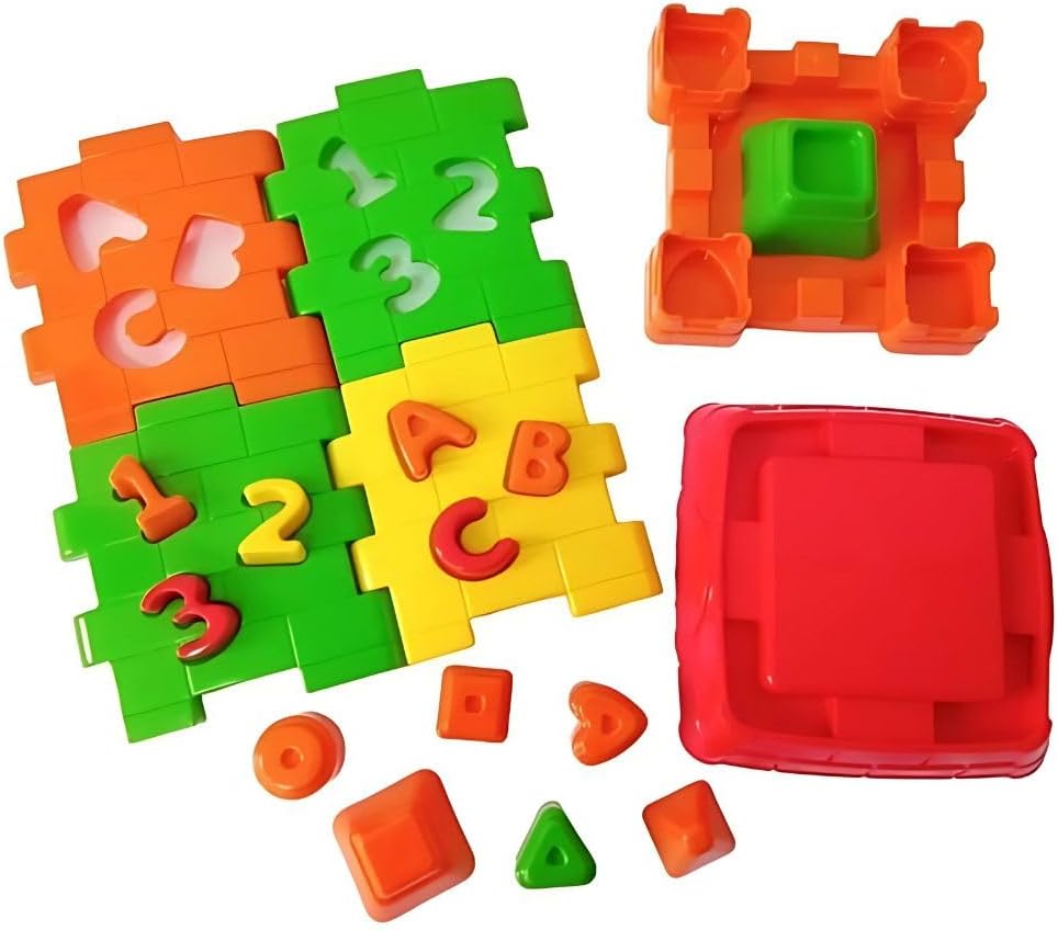 Castelo Didático Educativo Infantil com Peças de Encaixe Letras Números e Formas Coloridas para Montar e Desmontar - Imagem 5