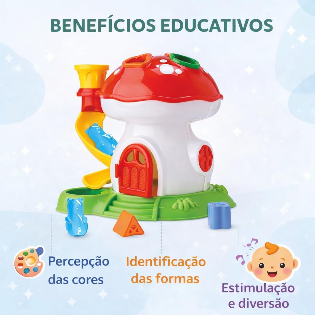 Brinquedos Educativos 1 Ano bebe Com Encaixes Formas Casinha Cores Didaticas Infantil Brinquedo Criança Interativo - Imagem 6