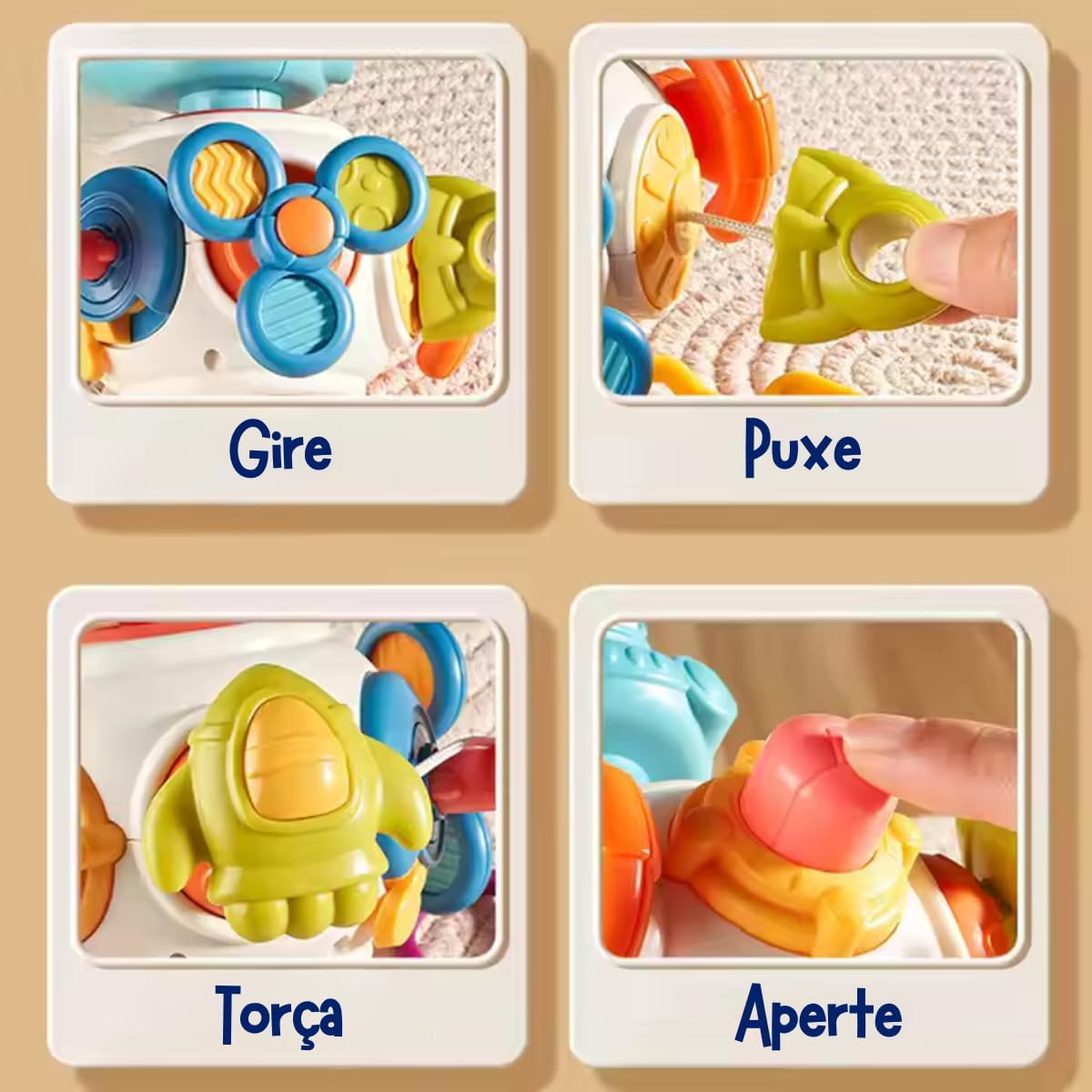 Brinquedo Sensorial Bebe Infantil Montessori Kidino Cubo De Atividades Educativo 8 em 1 - Imagem 3