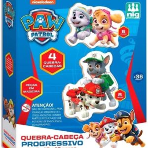 Nig Brinquedos Quebra Cabeça Progressivo em Madeira Patrulha Canina