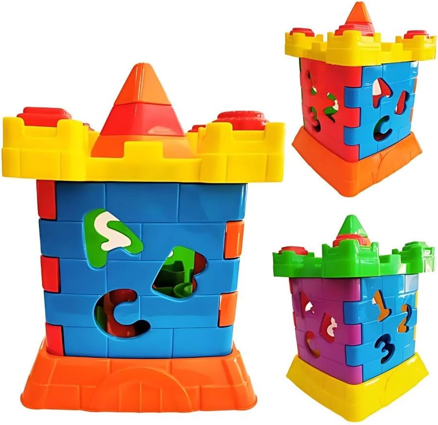 Castelo Didático Educativo Infantil com Peças de Encaixe Letras Números e Formas Coloridas para Montar e Desmontar - Imagem 9