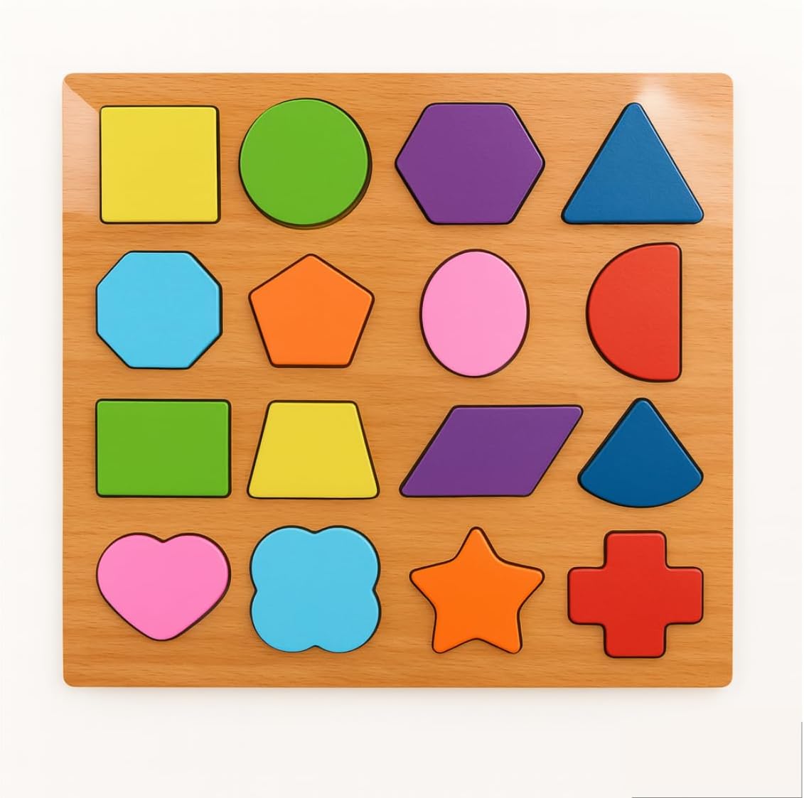 Tabuleiro Educativo 3 em 1 Alfabeto Números e Formas Geométricas Brinquedo Pedagógico de Madeira Infantil Kit Jogo de Encaixe Lúdico - Imagem 7