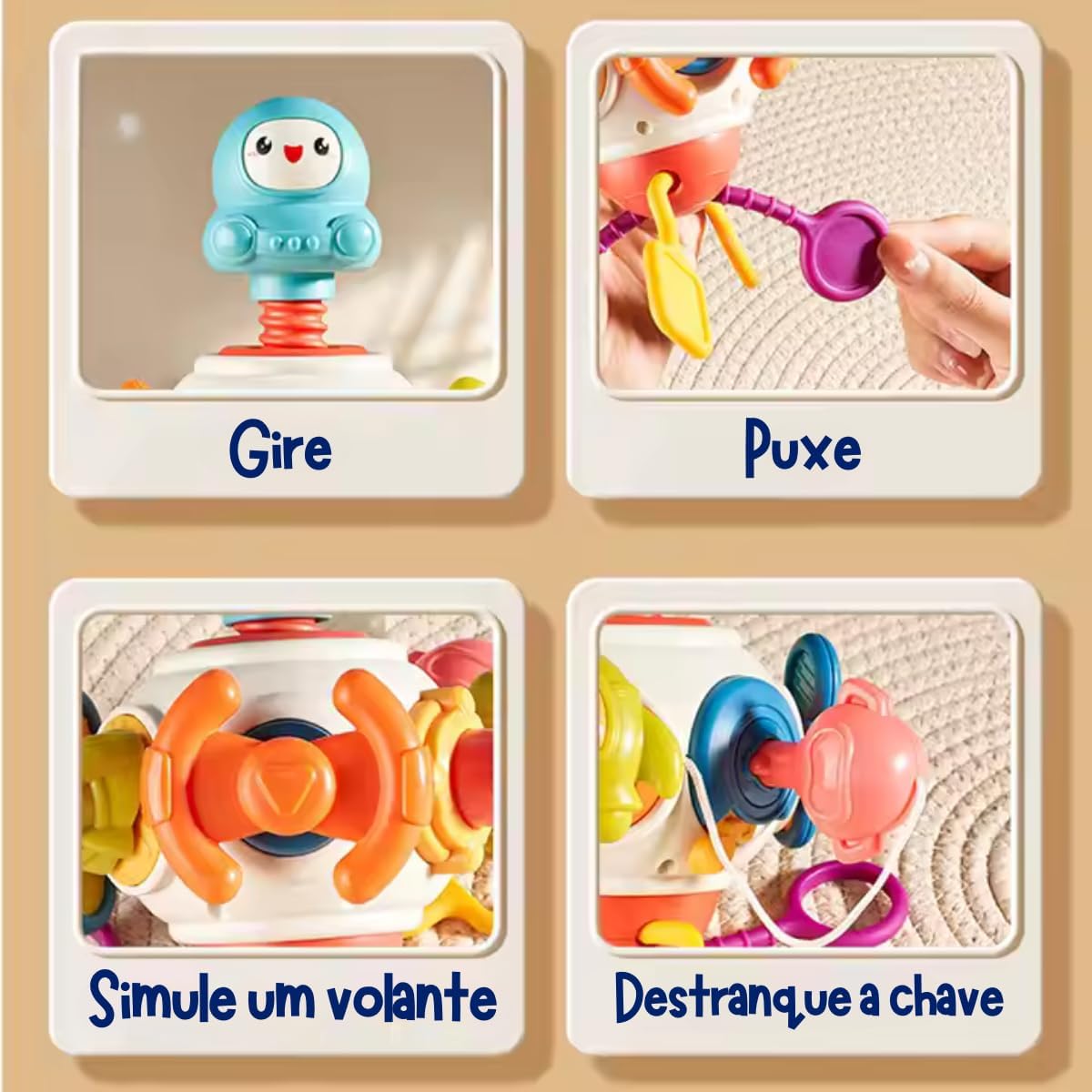 Brinquedo Sensorial Bebe Infantil Montessori Kidino Cubo De Atividades Educativo 8 em 1 - Imagem 5