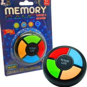 Jogo da Memória Portátil para Crianças de 4 a 12 Anos, Brinquedo Eletrônico com Luzes, Jogos de Tabuleiro de Viagem de Carro para Crianças, Jogo