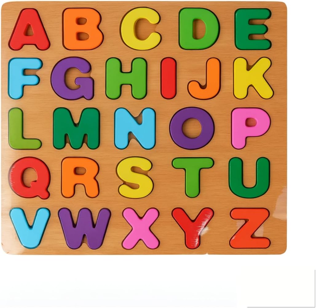 Tabuleiro Educativo 3 em 1 Alfabeto Números e Formas Geométricas Brinquedo Pedagógico de Madeira Infantil Kit Jogo de Encaixe Lúdico - Imagem 6