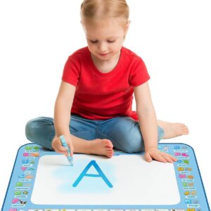 Tapete Mágico Infantil para Desenho com Água, 80x60cm, Inclui Canetas e Moldes, Educativo e Reutilizável, Sem Químicos, Ideal para Crianças