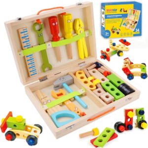 Brinquedo Montessori: Caixa de Ferramentas de Madeira para Crianças a Partir de 3 Anos