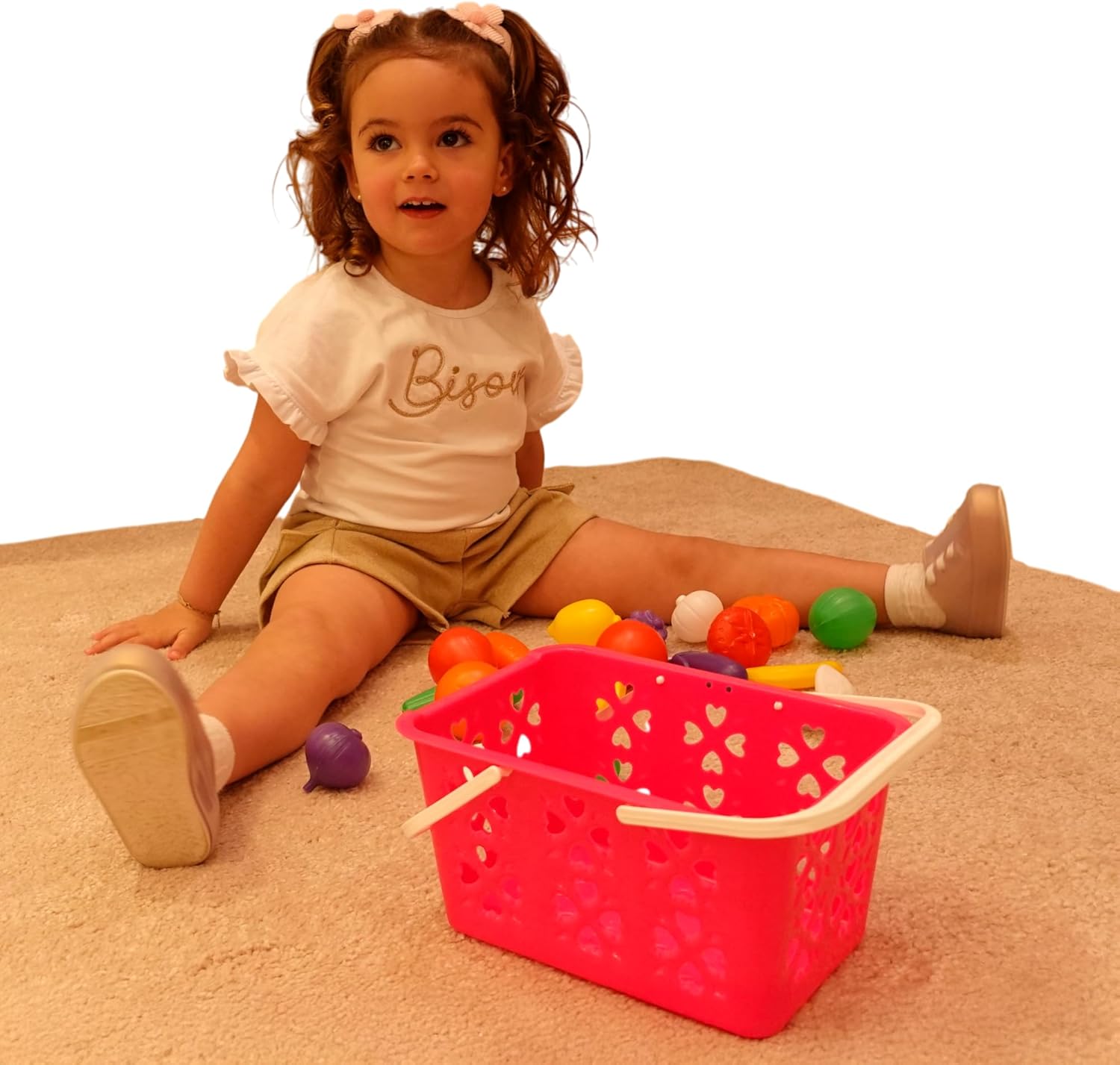 GGB Plast Brinquedos Kit Minhas Frutinhas e Verdurinhas 19 peças com Cesta 3 anos - Imagem 7