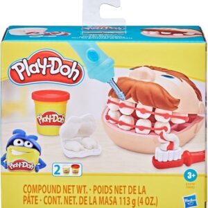 Play-Doh Massinha de Modelar Infantil, Mini kit Brincando de Dentista - conjunto de massinha com acessórios e 2 potes, presente para crianças a partir de 3 anos