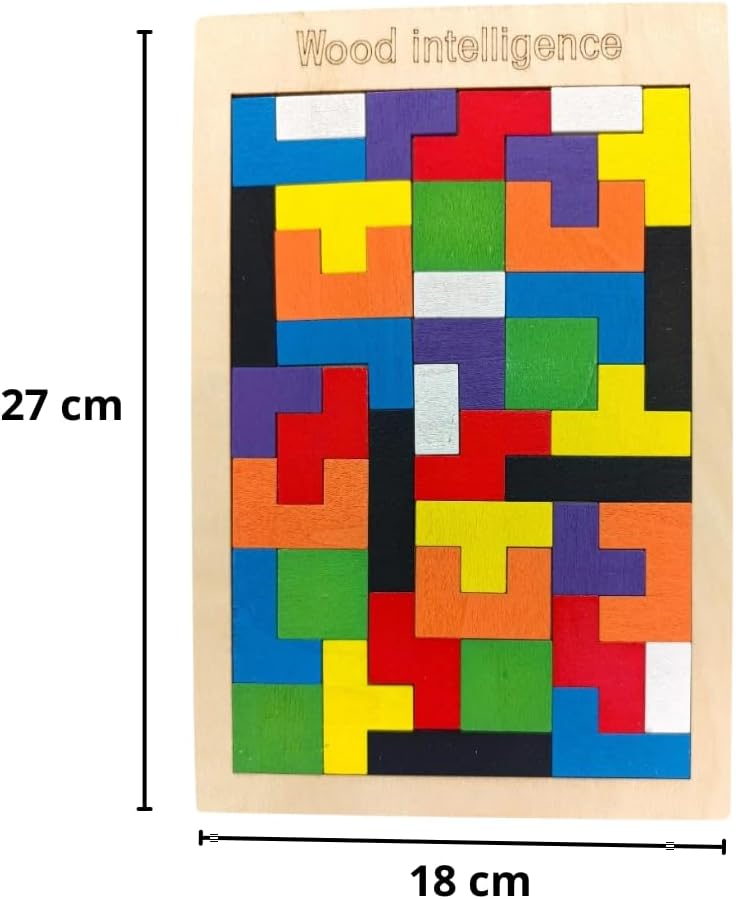Quebra-Cabeça de Madeira Infantil Educativo – Puzzle de Raciocínio Lógico e Coordenação Motora – Brinquedo Pedagógico para Crianças - Imagem 4