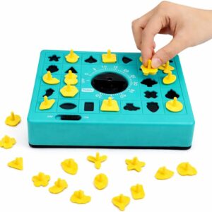 Jogo Contra o Tempo - Brinquedo Com Temporizador, Quebra-Cabeça de Formas, Jogo Sensorial com Treino de Coordenação dos Dedos, 26 Peças (AZUL)