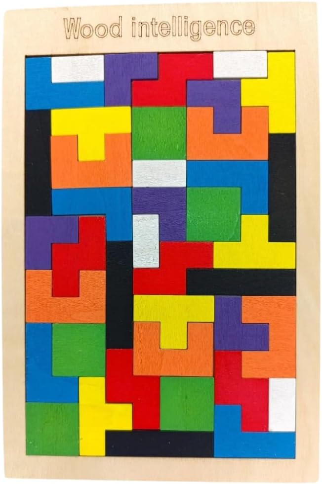 Quebra-Cabeça de Madeira Infantil Educativo – Puzzle de Raciocínio Lógico e Coordenação Motora – Brinquedo Pedagógico para Crianças