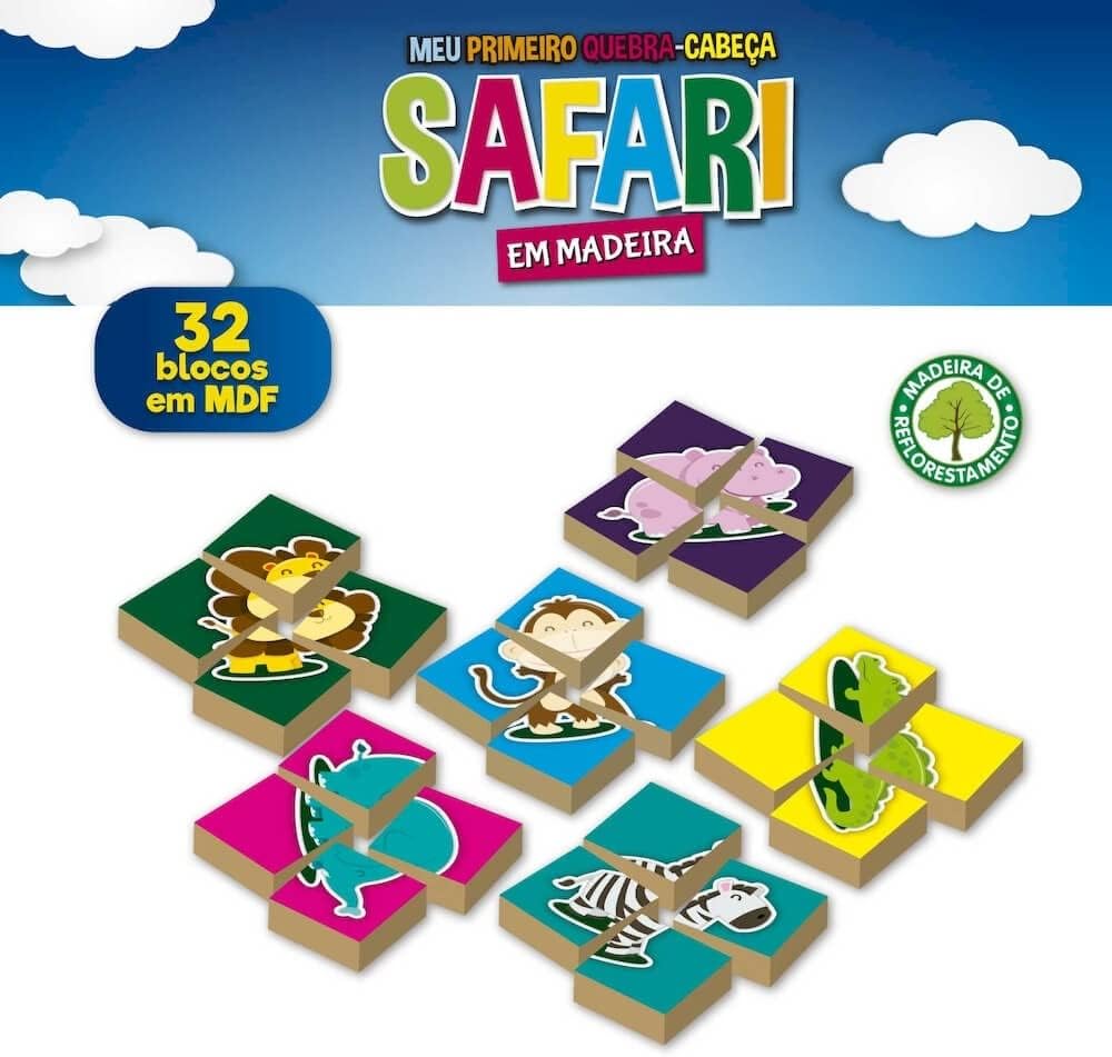 Pais & Filhos - Safari Meu Primeiro Quebra-Cabeça - 32 Pçs, Sortidas - Imagem 4