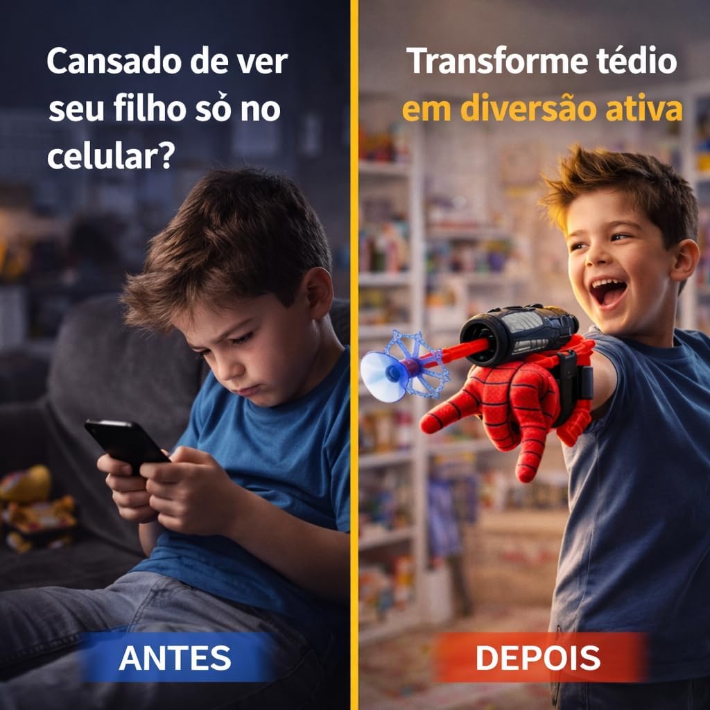 Kit Lançador de Teia com Luva Aranha, Lançador de Dardos, Brinquedo Infantil - Imagem 4