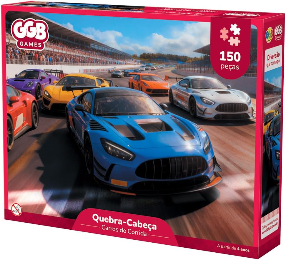 Quebra Cabeça 150 Peças Carros de Corrida GGB Plast