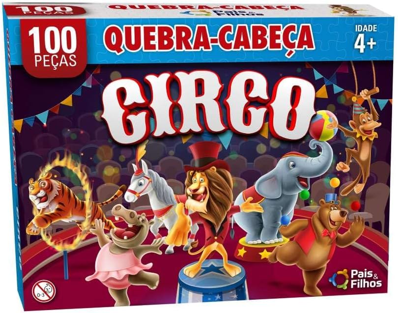 Quebra-Cabeça Cartonado o Circo 100 Peças Pais e Filhos