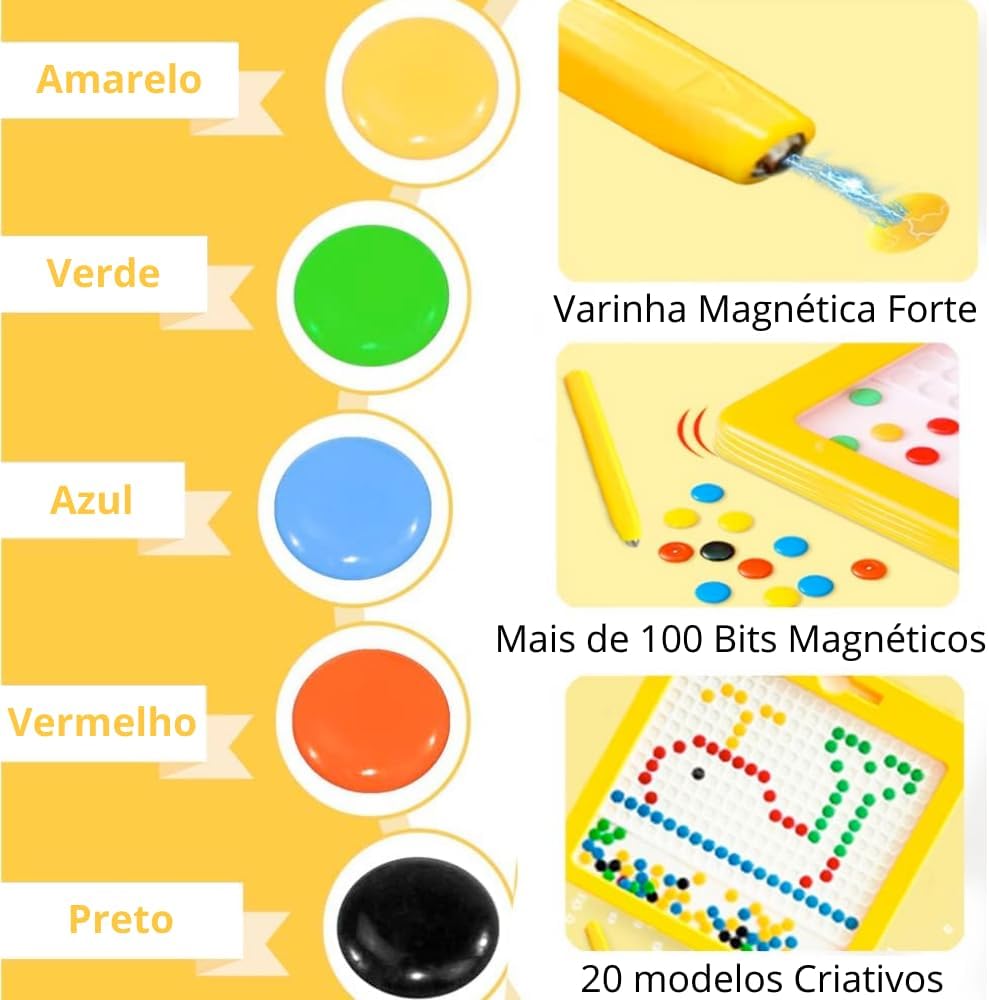 Brinquedo Montessori Educativo Quadro Magnético de Desenho Infantil Educacional Ideal para Aprendizado e Desenvolvimento Cognitivo - Imagem 4