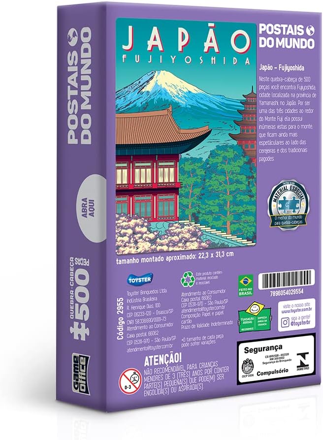 Toyster - Quebra-cabeça: Postais do Mundo - Japão - Fujiyoshida - 500 peças nano - Game Office - Imagem 2