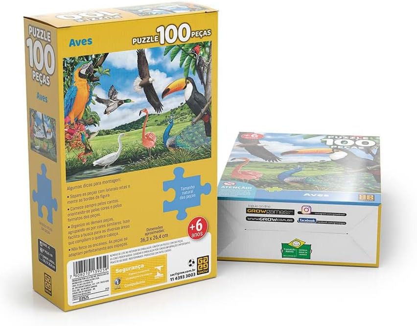 Quebra-cabeça 100 peças Aves - Grow - Imagem 2