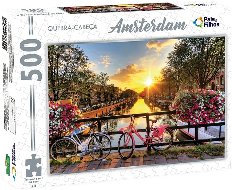 Pais & Filhos | Quebra‑cabeça Amsterdam 500 peças | Paisagem da Holanda para Adultos e Crianças | Jogo de Montar, Presente, Decoração e Raciocínio - Imagem 2
