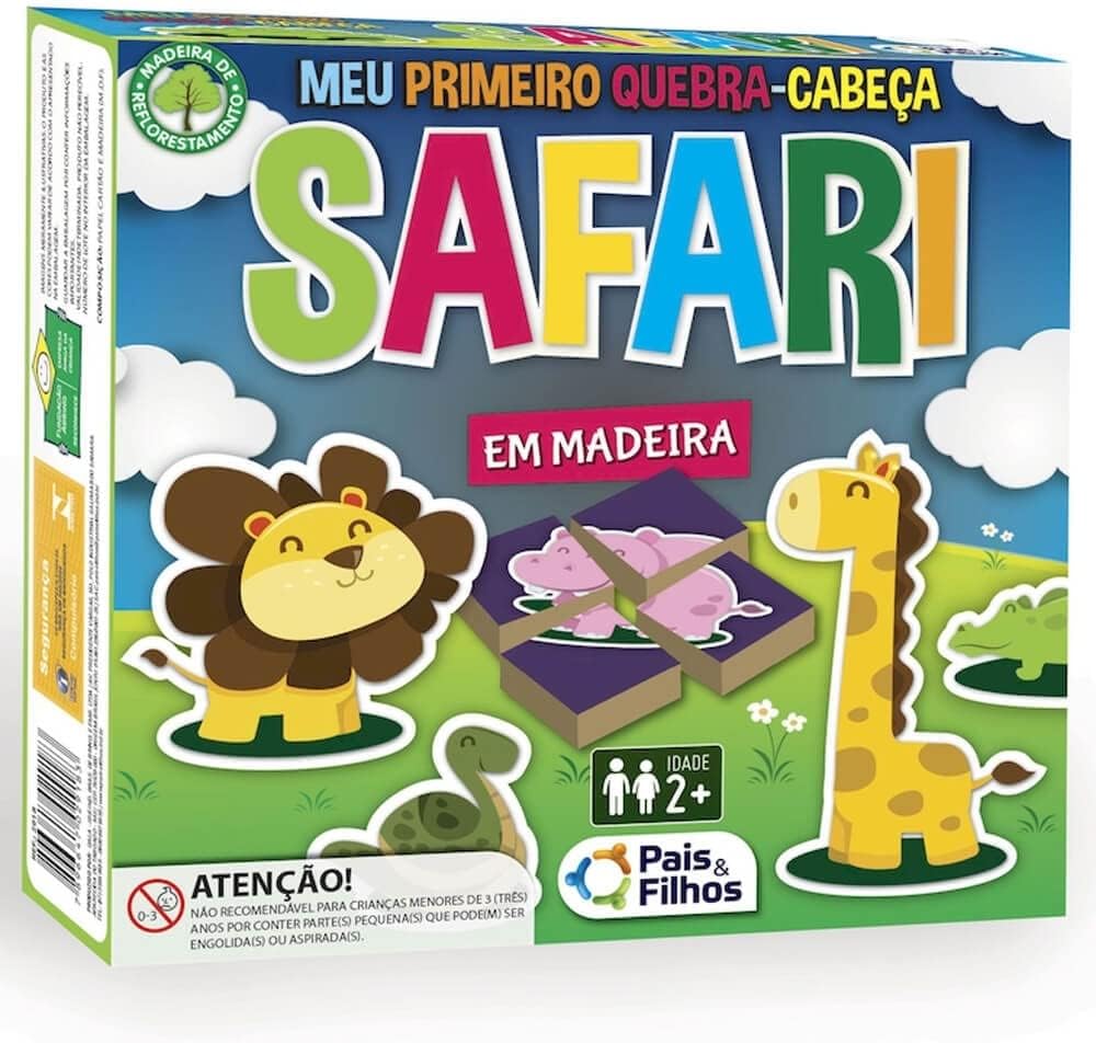 Pais & Filhos - Safari Meu Primeiro Quebra-Cabeça - 32 Pçs, Sortidas