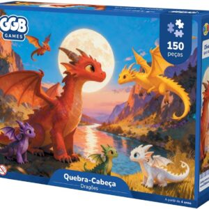 GGB Plast Quebra-Cabeça Infantil Dragões 150 Peças