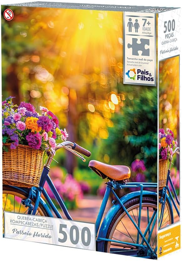 Pais & Filhos | Quebra-Cabeça Passeio Florido 500 Peças | Idade Recomendada 10+