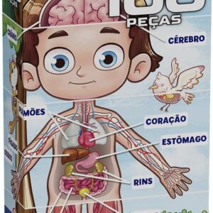 Quebra-cabeça Cartonado, Grow, Corpo Humano, 100 Peças