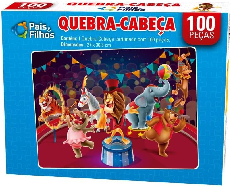 Quebra-Cabeça Cartonado o Circo 100 Peças Pais e Filhos - Imagem 3