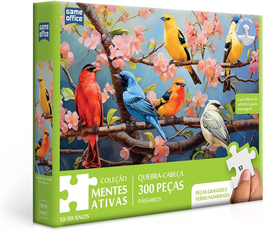 Toyster - Quebra-cabeça: Mentes Ativas - Pássaros na Cerejeira - 300 peças - Game Office