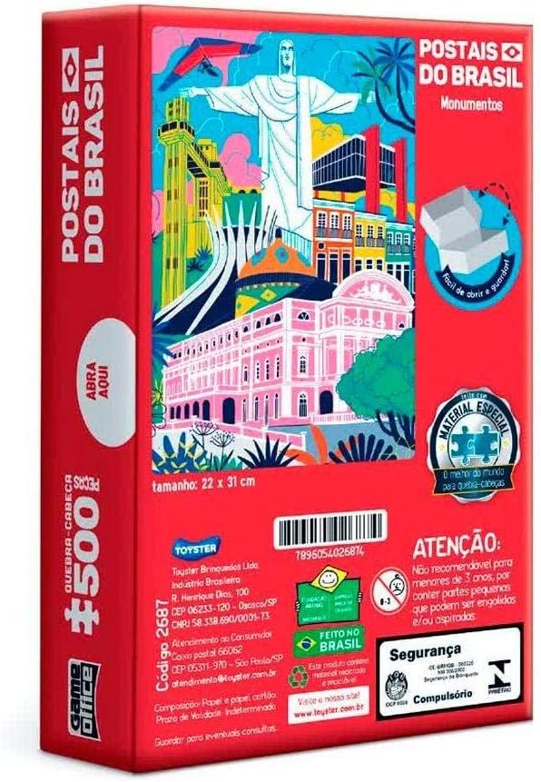 Toyster - Quebra-cabeça: Postais do Brasil: Monumentos - 500 peças nano - Game Office - Imagem 3