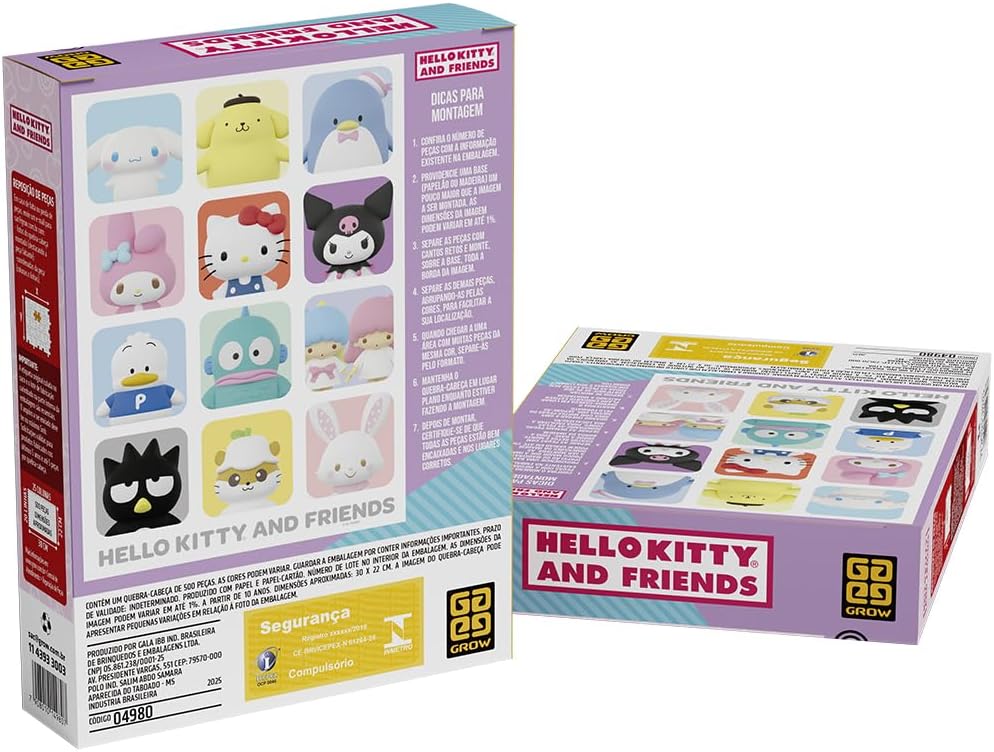 Quebra Cabeças 500 Peças MINI - HELLO KITTY E AMIGOS - Grow - Imagem 3