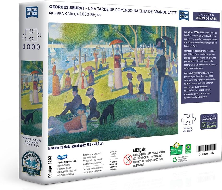 Toyster - Quebra-cabeça: Georges Seurat - Uma Tarde de Domingo na Ilha de Grande Jatte - 1000 peças - Game Office - Imagem 2