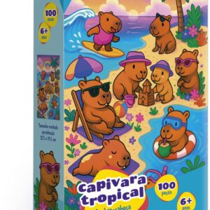 Toyster - Quebra-Cabeça - Capivara Tropical - 100 peças - Metalizado - JAK