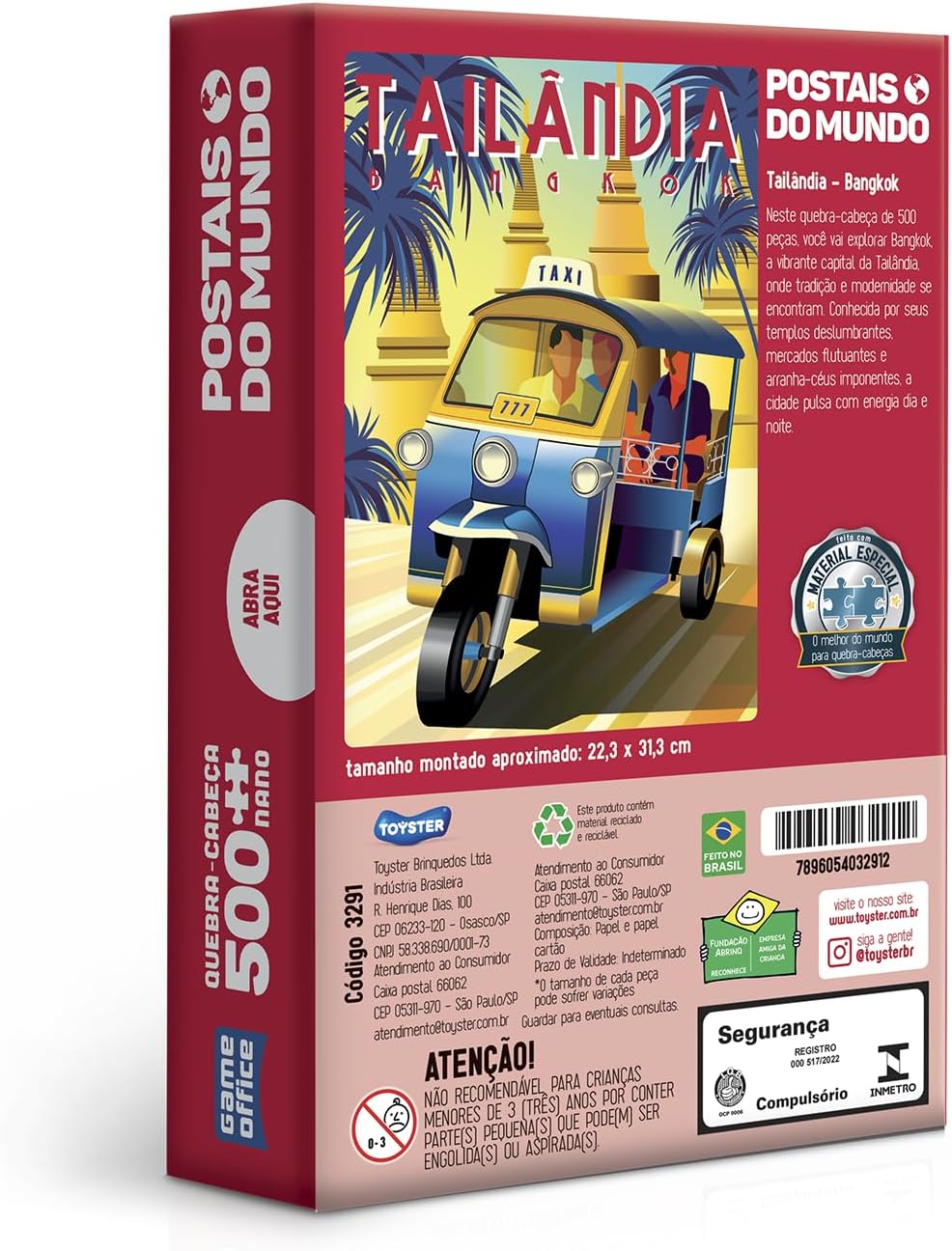 Toyster - Quebra-cabeça: Postais do Mundo - Tailândia - 500 peças nano - Game Office - Imagem 2