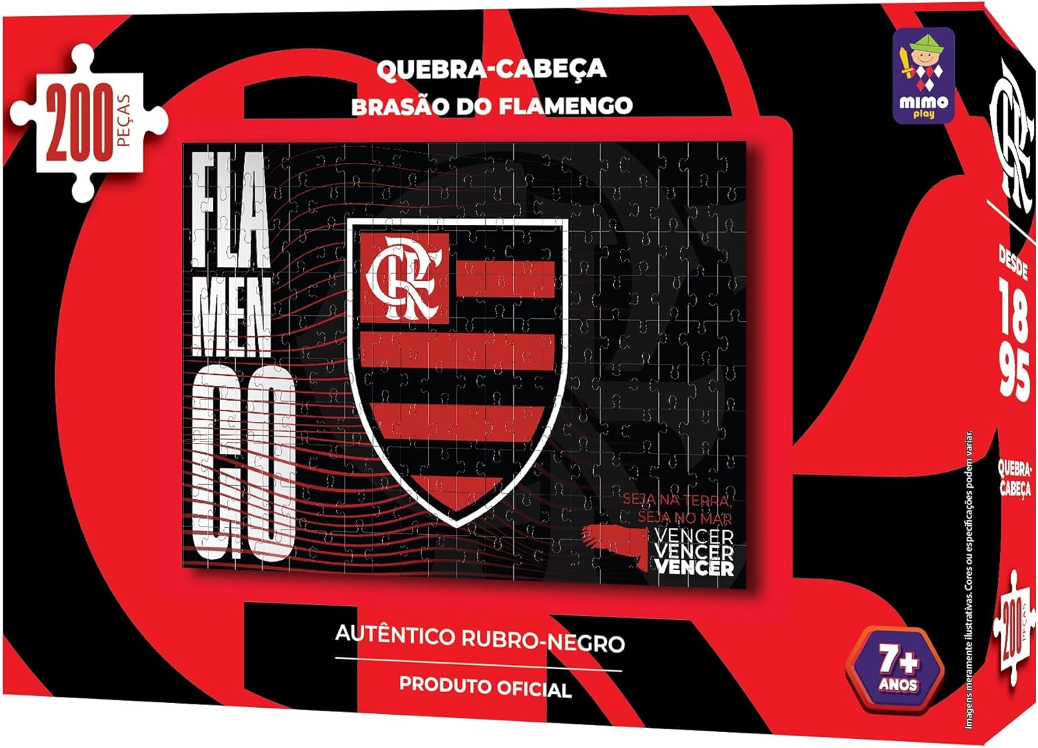 Flamengo, quebra cabeça Brasão Flamengo, 200 peças, Mimo brinquedos