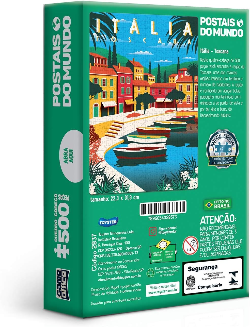 Toyster - Quebra-cabeça: Postais do Mundo - Itália - Toscana - 500 peças nano - Game Office - Imagem 3