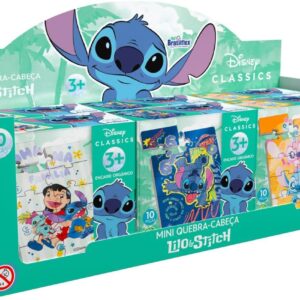 BrasilFlex - Mini Quebra-Cabeça Lilo & Stitch, Madeira