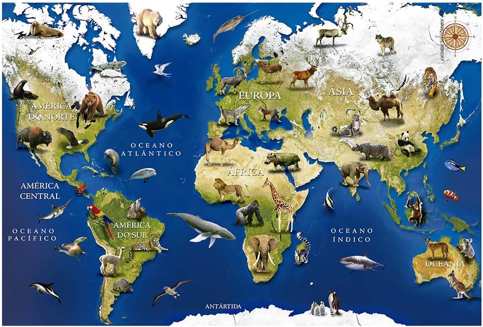 Quebra-Cabeça Animais do Mundo 150 peças, Multicor - Imagem 2