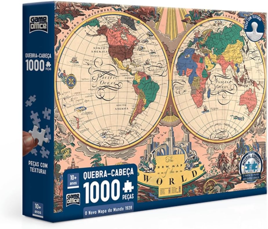 Toyster - Quebra-cabeça: O Novo Mapa do Mundo: 1928-1000 peças - Game Office