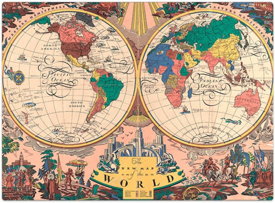 Toyster - Quebra-cabeça: O Novo Mapa do Mundo: 1928-1000 peças - Game Office - Imagem 3