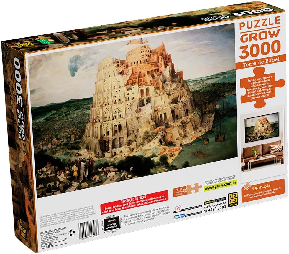 Quebra-cabeça 3000 peças Torre de Babel - Grow - Imagem 3